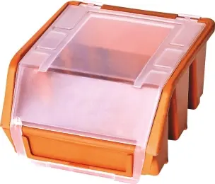 Boîte à bec orange avec couvercle 112x116x75mm