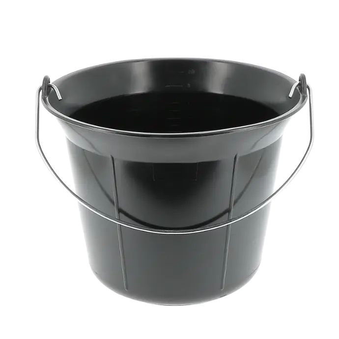 Seau noir polyéthylène 11 L-anse galva 4 mm