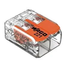 Wago - Boite de 100 bornes de connexion Wago 2 entrées de 4mm² pour fils souples et rigides à levier