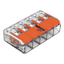 Wago - Boite de 25 bornes de connexion Wago 5 entrées de 4mm² pour fils souples et rigides à levier