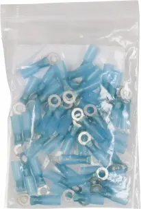 SACHET 50 COSSES A OEIL THERMORETRACTABLE BLEUE POUR FIL 1.5 A 2.5MM² M4