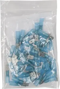 [02729.50] SACHET 50 COSSES PLATES MALES THERMORETRACTABLES BLEUES