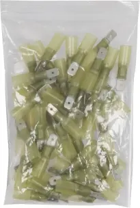 SACHET 50 COSSES PLATES MALES THERMORETRACTABLES JAUNES