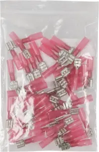 SACHET 50 COSSES PLATES FEMELLES THERMORETRACTABLES ROUGE