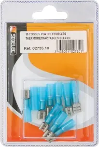 BLISTER 10 COSSES PLATES FEMELLES THERMORETRACTABLES BLEUES