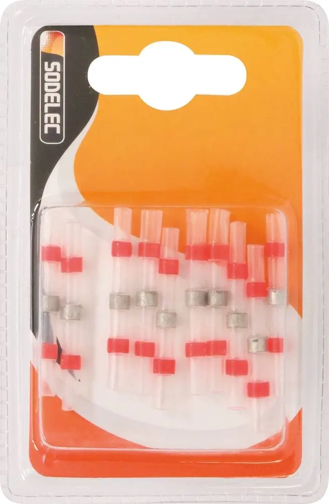 BLISTER 10 COSSES THERMORETRACTABLES ROUGE POUR FIL 0.5 A 1.5MM²