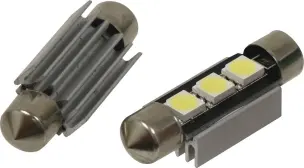 [02078] LOT 2 LAMPES NAVETTE 3 LED BLANCHES 12V 2W