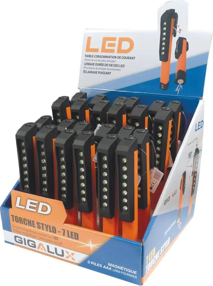 PRESENTOIR 24X02165 STYLO 7 LED SUR PILES 3XAAA FOURNIES