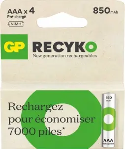 LOT 10 X 02557 - BLISTER DE 4 PILES RECHARGEABLES AAA 950mAh