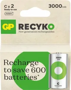 BLISTER DE 2 PILES RECHARGEABLES C 3000mAh