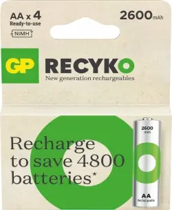 BLISTER DE 4 PILES RECHARGEABLES AA 2600mAh