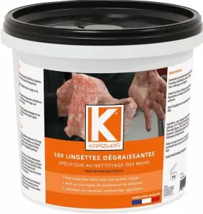 SEAU 100 LINGETTES NETTOYANTES IMPREGNEES MAIN