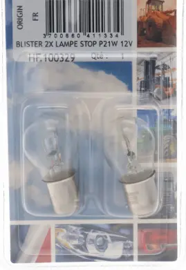 2x lampe P21W/4W 12V BAZ15d