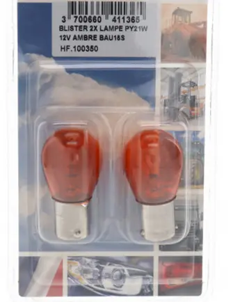 2x lampe PY21W 12V BAU15s ambre