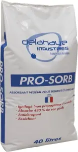 [SDS18570] Absorbant végétal granulé ignifugé - sac de 40L 8kg