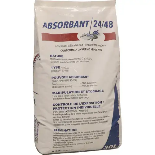 Absorbant minéral argile naturelle calcinée - sac de 30L 18kg