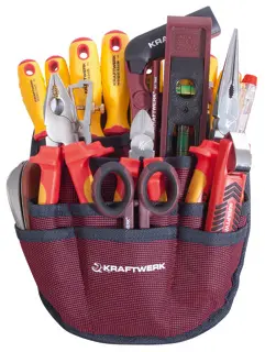 Jeu d'outils pour l'électricien trousse